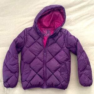Girls Joe Fresh Eggplant Purple Puffer Snow Jacket Size Medium 10-12